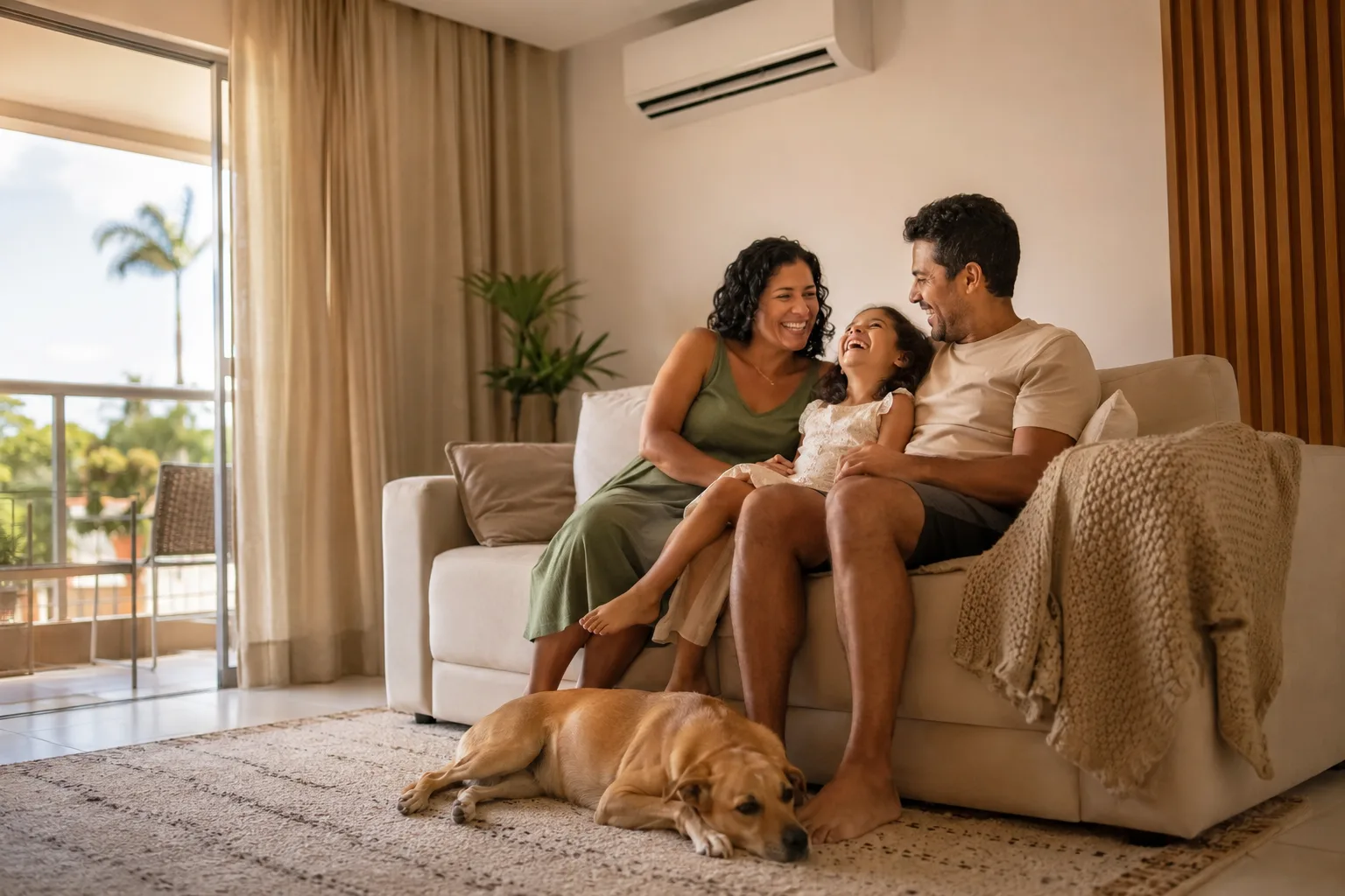 Ambiente abafado em um dia quente, antes da climatização